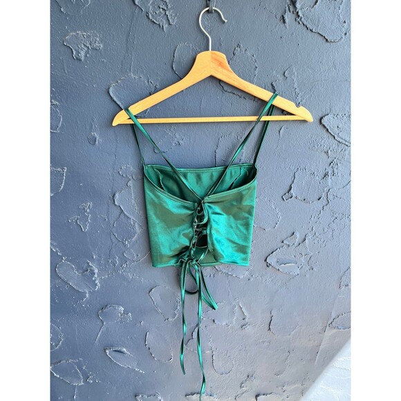 emerald green corset style top - Picture 2 of 5
